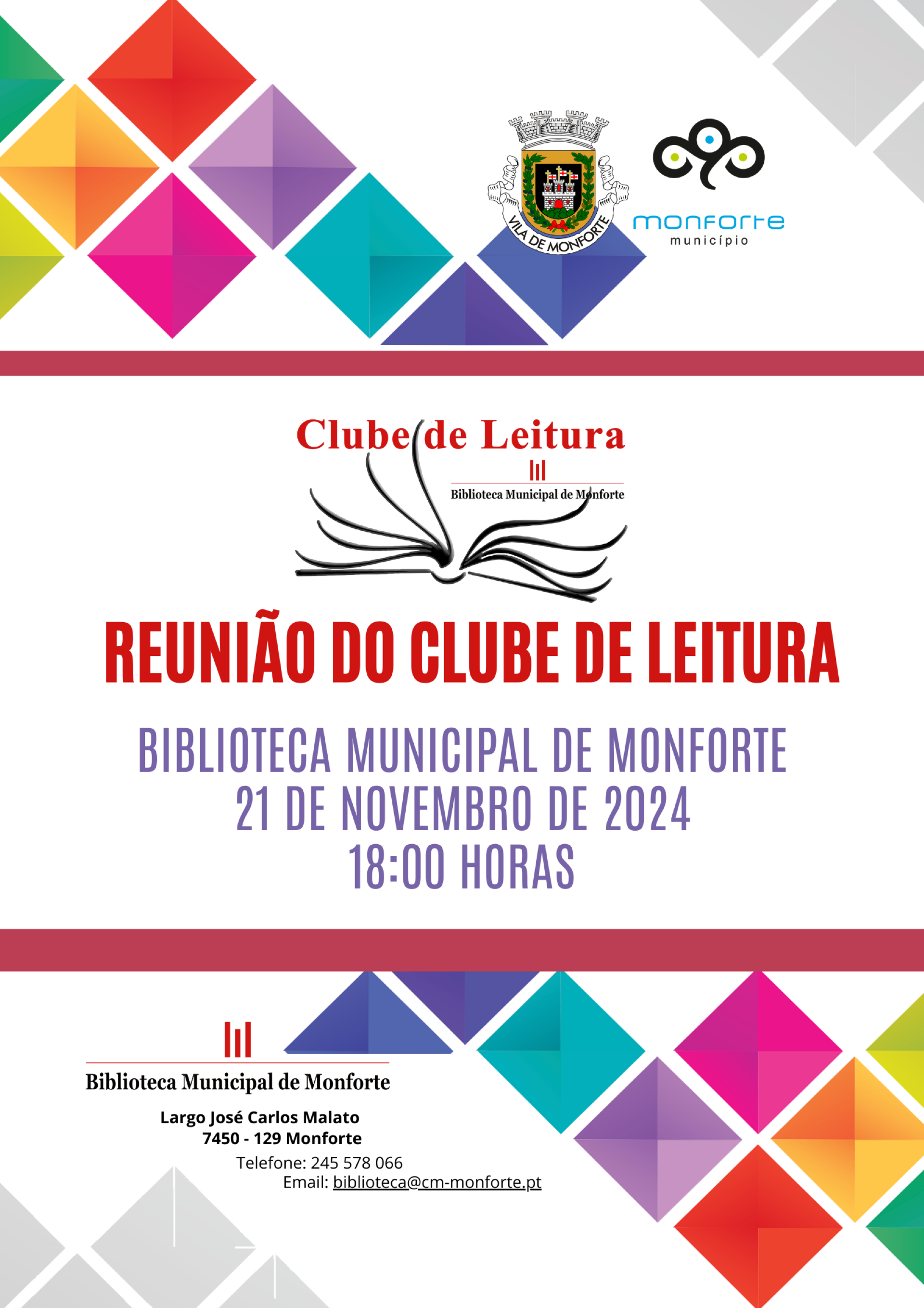 REUNIÃO DO CLUBE DE LEITURA – NOVEMBRO 2024