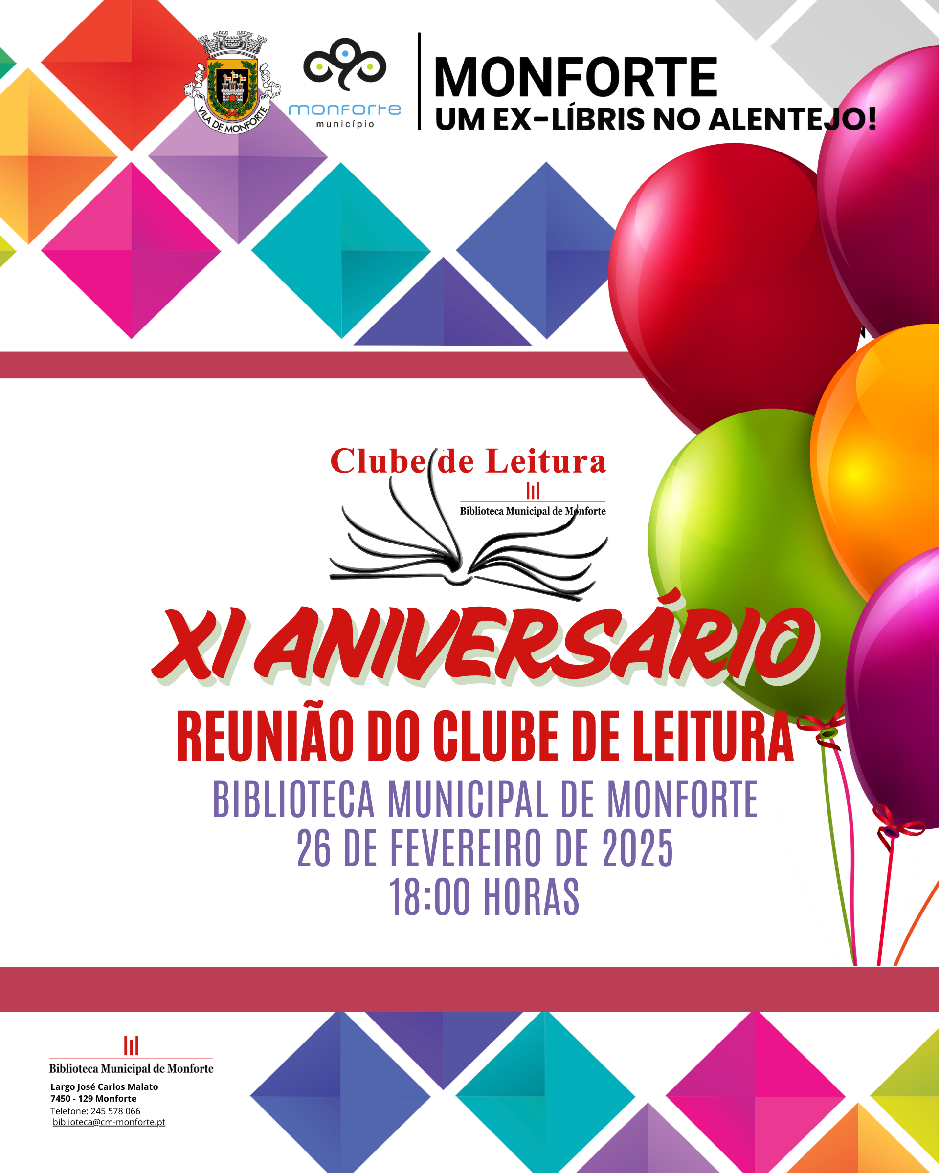 REUNIÃO DO CLUBE DE LEITURA – XI ANIVERSÁRIO